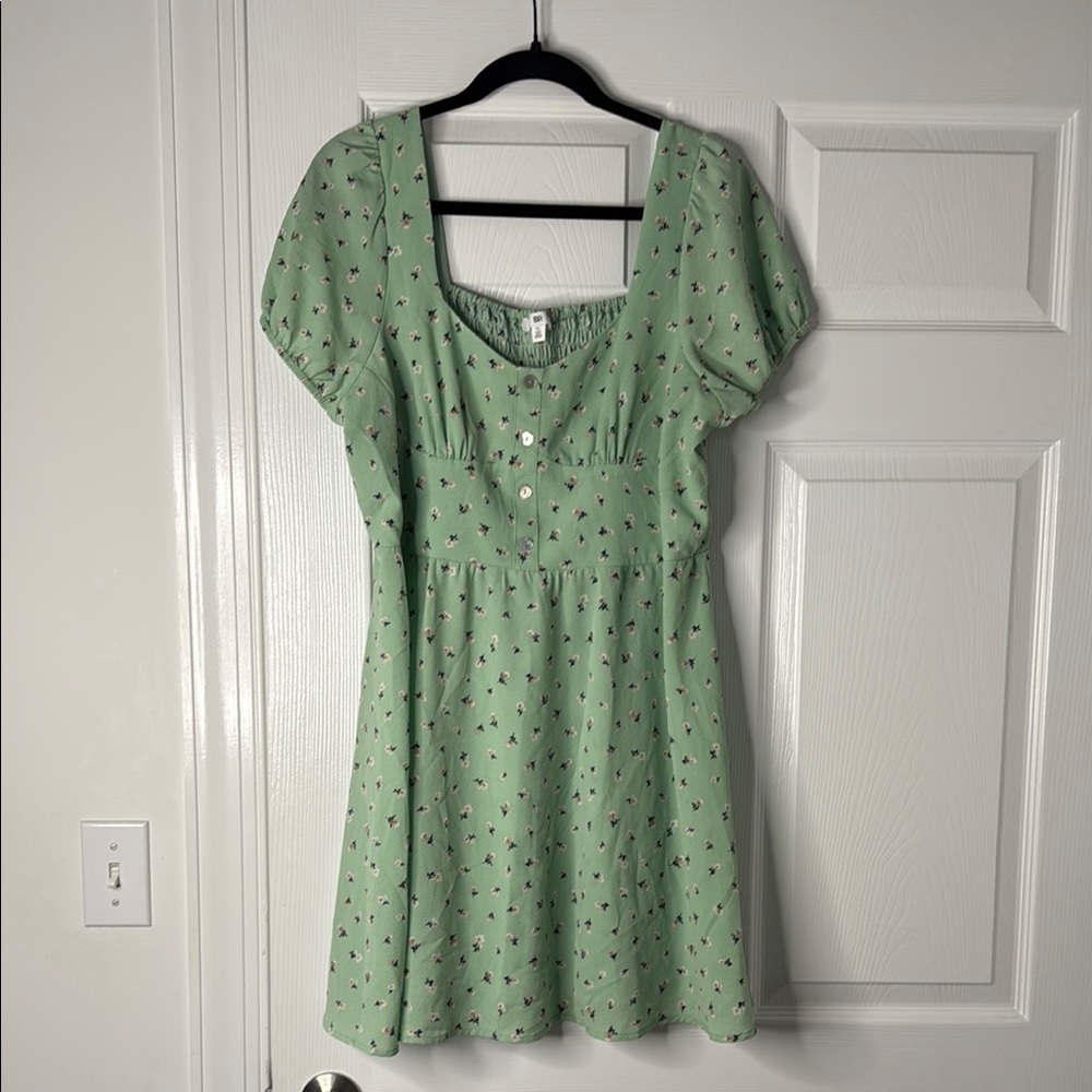 BP Green Flutter Sleeve Sundress